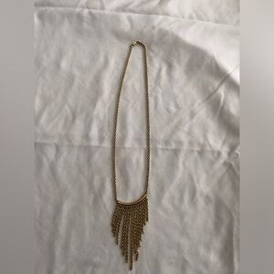 Elegant Gold Fringe Necklace - costume jewelry
